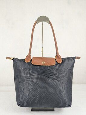 Longchamp Le Pliage Designer Tote Bag Black | Nylon Leather | Preowned Nice